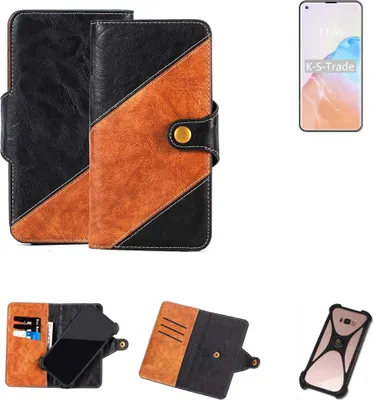 Produktbild von K-S-Trade Handyhülle Schutzhülle Bookstyle Case Wallet-Case kompatibel mit Cubot X30 Handy Cover Bumper Klapphülle schwarz hellbraun 1x