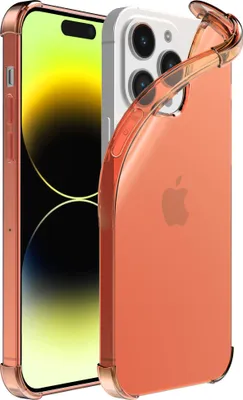 Produktbild von Smartphonica iPhone 14 Pro transparente  stoßfeste Silikonhülle mit Bumper - Rot