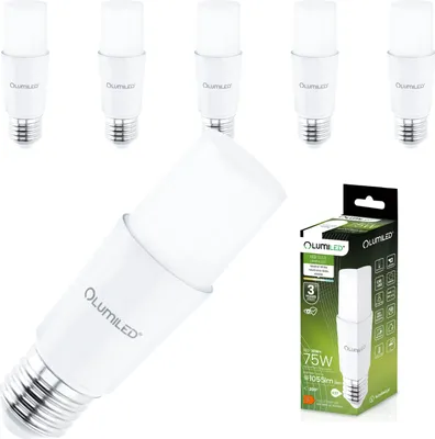 Produktbild von LUMILED 6x E27 LED Lampen Stabform 10W (75W) LED Stick Birnen Glühbirne 1055lm Neutralweiß 4000K Maiskolben Leuchtmittel Energiesparlampe Blendfreie Beleuchtung für Leselampe T36 Stablampe