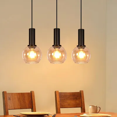Produktbild von ZMH Hängelampe Esstisch Pendelleuchte 3 Flammig Hängeleuchte Vintage Esszimmerlampe Glas Gold Esszimmerlampe Retro E27 Pendellampe Höhenverstellbar