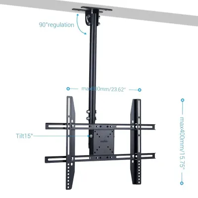 Immagine prodotto di Supporto a parete per televisore - FFRF-U-430D - Per schermi da 58 a 165 cm - Standard VESA 600 x 400 - Montaggio fisso - Massimo 10 kg - Struttura in metallo