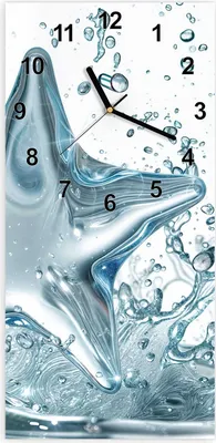 Produktbild von Wanduhr aus Glas mit Motiv Sternspritzer- 30 x 60 cm - inkl. Aufhängesystem