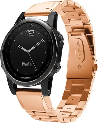 Produktbild von Strap-it Stahlarmband - Kompatibel mit Garmin Fenix 5s Armband Gliederarmband Edelstahl Faltschließe für Garmin Fenix 6s Armband Rosa Gold20mm smartwatch