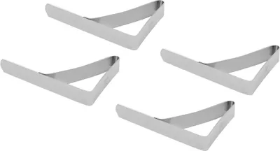 Immagine prodotto di 4 clip grandi per tovaglie in acciaio inox, supporti per tovaglie antiscivolo, morsetti, 10,5 x 7 cm