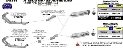 Image de Tube intermédiaire ARROW Racing pour BMW R1200GS 2010-12 / R1200GS Adventure 2010-12, sans catalyseur