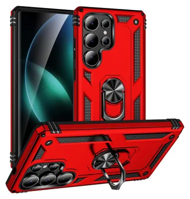 Produktbild von Armor Shield Handyhülle für Samsung Galaxy S25 Ultra Hülle Ultra Hybrid Case Handy Schutzhülle, Rot