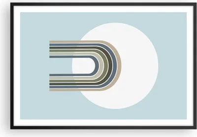 Produktbild von Gerahmtes Poster - Schwarzer Rahmen - Formen Rad Linien - 91,5x61 cm - Wand Bild - Wanddeko - Wandbilder - Kunstposter - Wandposter - Bilderrahmen - Bilder - Kunstdruck - P2BAA91x61-4608