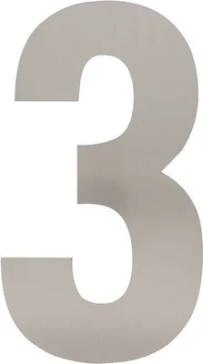 Produktbild von Hausnummer 3 XL 300x2mm Edelstahl gebürstet