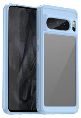 Image de Coque pour Google Pixel 8 Pro transparente, antichoc coque de protection en silicone TPU bleu