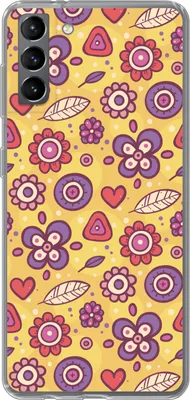 Produktbild von MuchoWow® Handyhülle Schutzhülle Hülle für Telefoonhoesje Samsung Galaxy S21 Plus Muster - Blumen - Lila - Orange Silikon Softcase Handy Hülle - Handy-Tasche