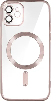 Produktbild von Avizar, MagSafe Silikonhülle mit Kameraschutz und Chromumrandung für Apple iPhone 12, Champagnerrosa