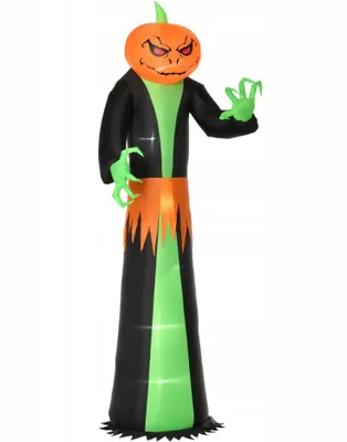 Obrázek produktu pro Dekorace na Halloween: Velká (2,70 m) nafukovací postava ducha z dýně s LED osvětlením
