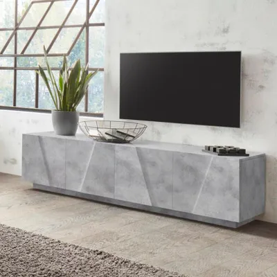 Produktbild von TV-Schrank 4 Türen 2 Fächer modernes Design Ping Low L Concrete