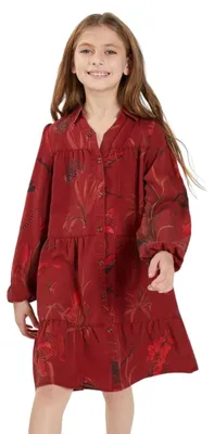 Produktbild von Desigual Mädchenkleid Vervena bordeaux kaskadierend 110