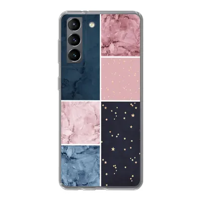 Produktbild von MuchoWow® Handyhülle Schutzhülle Hülle für Samsung Galaxy S21 Marmor - Rosa - Blau Silikon Softcase Handy Hülle - Softcase