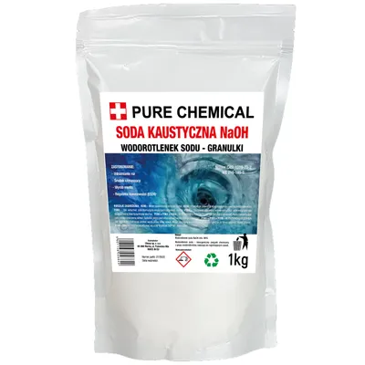Zdjęcie produktu dla PURE CHEMICAL | soda kaustyczna | soda kaustyczna do rur | wodorotlenek sodu | 1 kg