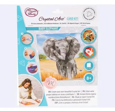 Produktbild von Crystal Art Card 18x18cm Baby Elephant A118