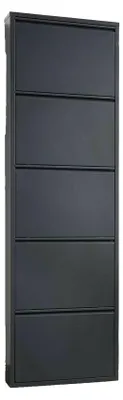 Produktbild von Schuhschrank Dandracchi, Schuhregal, Mehrzweck-Eingangsgarderobe, Möbel für Schuhe, 50x15h172 cm, Schwarz