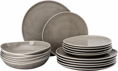 Immagine prodotto di Rosenthal Set 18-tlg./Teller Junto Pearl Grey Porzellan Grau  10540-405201-28647