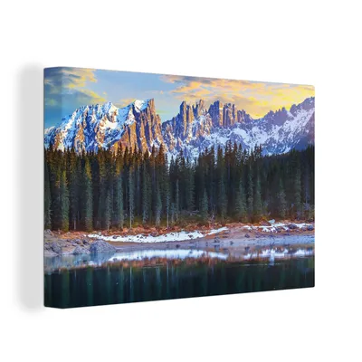 Produktbild von OneMillionCanvasses® - Leinwandbilder - 150x100 cm, Dolomiten - Winter - Italien, Wandbilder Kunstdruck Wanddekoration
