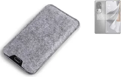 Produktbild von K-S-Trade Filz Handyhülle kompatibel mit Oppo Reno10 Pro Schutzhülle Filztasche Filz Tasche Case Sleeve Handy Hülle Filzhülle grau