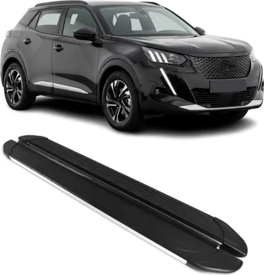 Image de Marchepieds Latéraux pour Peugeot 2008 2020-2024 Aluminium Gris Noir 2Pcs
