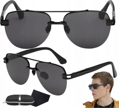 Produktbild von Sonnenbrille - Polarisierte Gläser - Schutz vor UV-Strahlung - Kontrast und Klarheit - Eleganz - Gratis Etui