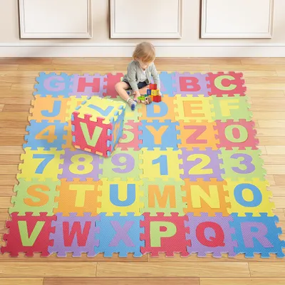 Produktbild von 72pcs Puzzlematte Kinderteppich Spielteppich Schaumstoffmatte Spielmatte Matte Soft EVA