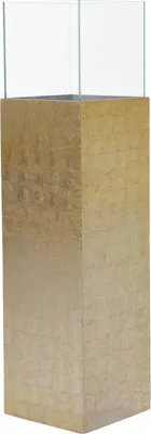 Produktbild von VIVANNO Windlicht Alu-Verbund CANDELA Rechteckig, Blattgold Blattoptik hochglanz - 25x25x100 cm