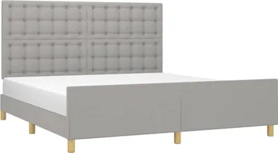 Obrázek produktu pro vidaXL Postel s čelem světle šedá 180x200 cm látka