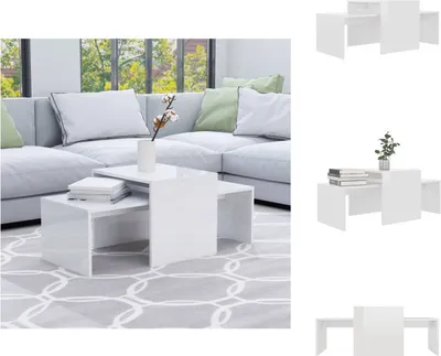 Zdjęcie produktu dla vidaXL Stolik kawowy biały wysoki połysk 100x48x40 cm materiał drewnopochodny - Stoliki kawowe