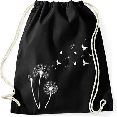 Produktbild von Turnbeutel Pusteblume Vögel Dandelion Birds Autiga® schwarz unisize
