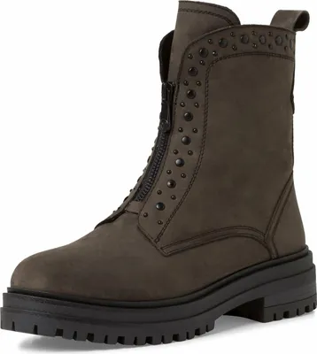 Produktbild von Marco Tozzi Damen Stiefel Orange mit Nietenbesatz und Profilsohle