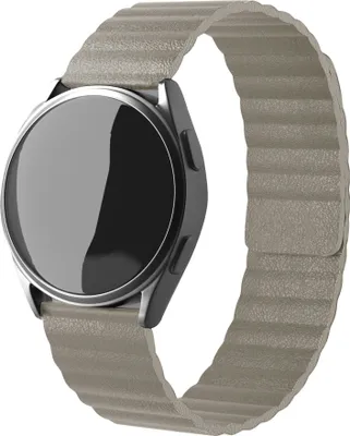 Produktbild von Strap-it Samsung Galaxy Watch 6 Classic 43mm Leder Armband Loop (Khaki)
