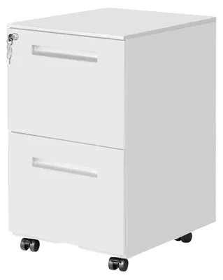 Aktenschrank 2 Schubladen, Rollcontainer, abschließbar, 52x39x60 cm