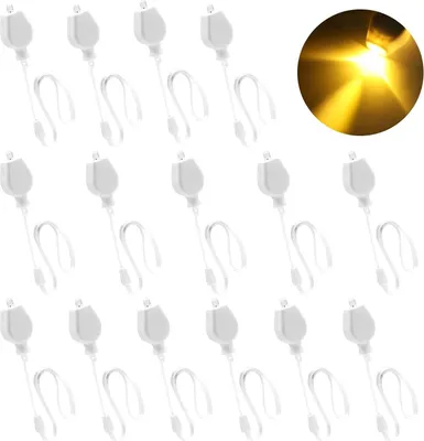 Produktbild von 15 Stück LED Ballonlichter Mini LED Warmweiße Beleuchtung Ballon Lichter mit Seil für Papierlaterne Luftballons Dekoration für Weihnachten Hochzeit Party