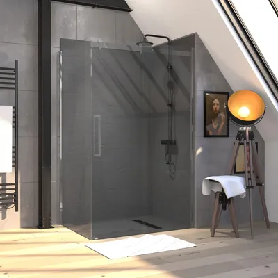 Image de Retour pour paroi de douche a l'italienne - 80x200 VERRE TRANSPARENT 8mm
