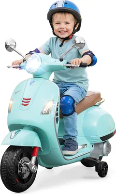 Obrázek produktu pro COSTWAY Dětská motorka elektrická, Vespa 12V motorka s tréninkovými koly, LED světlometem a klaksonem, 2-3 km/h, dětská motorka, pro děti od 3-6 let (zelená)