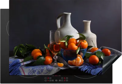 Produktbild von KitchenYeah© Herdabdeckplatte Keramik - Gläser - Mandarine , 78x52cm, Küche Deko, Glaskeramikkochfeld Herdabdeckung, Abdeckplatte fùr Kochfeld