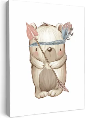 Produktbild von Wanddeko 60x80 cm - Kinder - Bär - Waldtiere, Deko, Deko Wohnzimmer, Bilder, Wanddeko