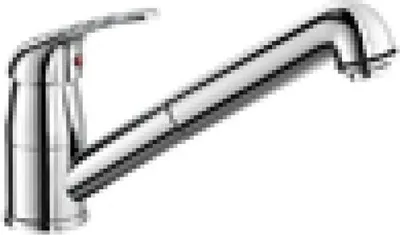 Produktbild von BLANCO NIEDERDRUCK Armatur DARAS-S 519724 CHROM mit schwenkbarem Zugauslauf / Einhebelmischer / Mischbatterie