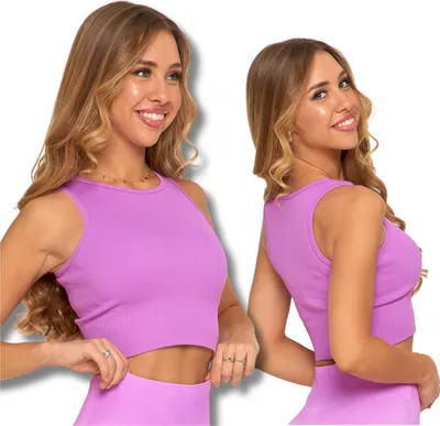 Produktbild von Sporttop - Damenbekleidung Größe S - Fitnessmode rosa - Sportbekleidung - Crop Top