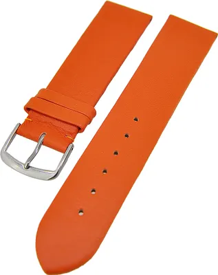 Produktbild von Uhrenarmband weiches Kalbslederband Orange ohne Naht 22mm