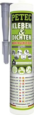 Produktbild von Petec Kleben & Dichten Montagekleber in Grau 290 ml