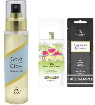 Produktbild von 7suns GOLD & GLOW Bräunungselixier Bräunungsset für strahlende, goldene Solariumbräune