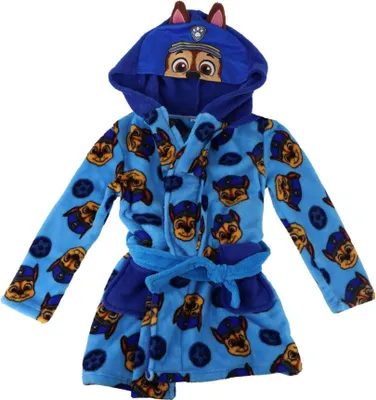 Produktbild von Kinder Fleece-Bademantel mit Chase (Paw Patrol) Kapuze Dunkelblau 6 Jahre Disney