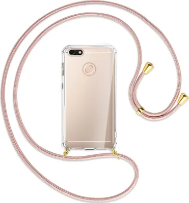 Produktbild von Handykette Backcover-Schutzhülle mit Band (Metall goldfarben) für Huawei P9 lite mini, Y6 Pro 2017 - roségold