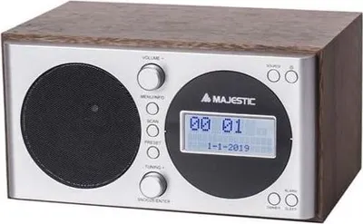 Immagine prodotto di New Majestic WR-162 DAB Radiosveglia Digitale Argento Legno