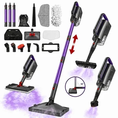 Produktbild von Dampfreiniger, 1500W handdampfreiniger & Dampfbesen, 15s Aufheizzeit, 4bar Dampfreiniger & Dampfdruck, Drehkopf, für Boden, Sofa, Küche, Bad & Fenster