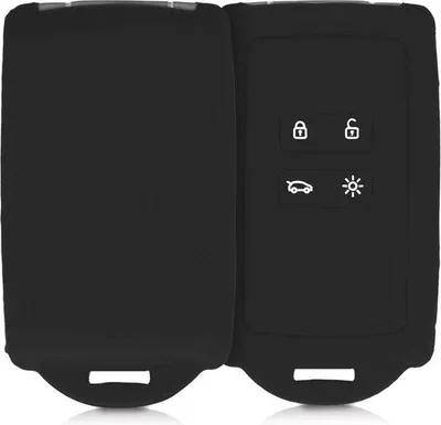 Image de Étui en silicone pour Renault Keyless-Go - Noir - Étui pour clé de voiture - Étui de protection - Étui de protection pour Keyless-Go.